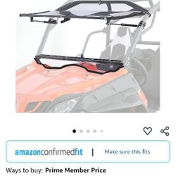 Flip Up Windshield 2-IN-1 Folding Window Compatible with CFMOTO ZForce 800 / 800ex / 800 trail/ 500 trail 2016-2022, Clear Hard-Coated PC Open Close V