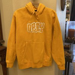 OBEY Yellow Embroidered Hoodie Sweatshirt Size Small-Unisex