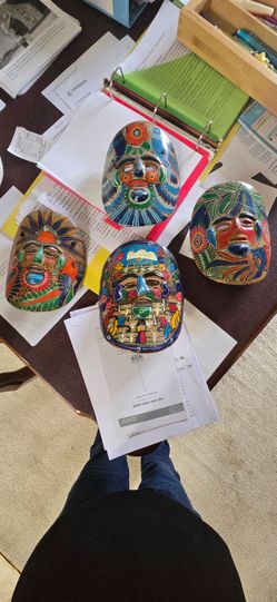 4 Mexican talevera masks