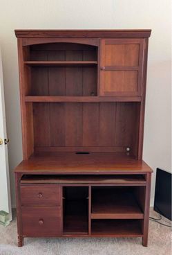 Drexel Wood Desk with Hutch and Storage
