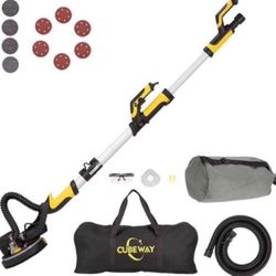 CUBEWAY Drywall Sander with Vacuum Attachment, Innovative Fixture for Ceiling Sander, Electric Drywa