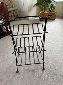 3 tier wraught iron magazine stand