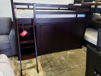 New twin size loft bed with dresser and bookcase tax included free delivery