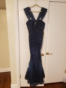 Navy Blue Gown Mermaid