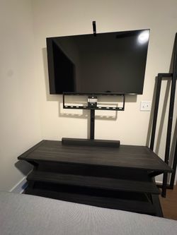 3-Tier TV Stand with adjustable mount