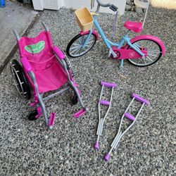 18 inch doll wheelchair and bike 