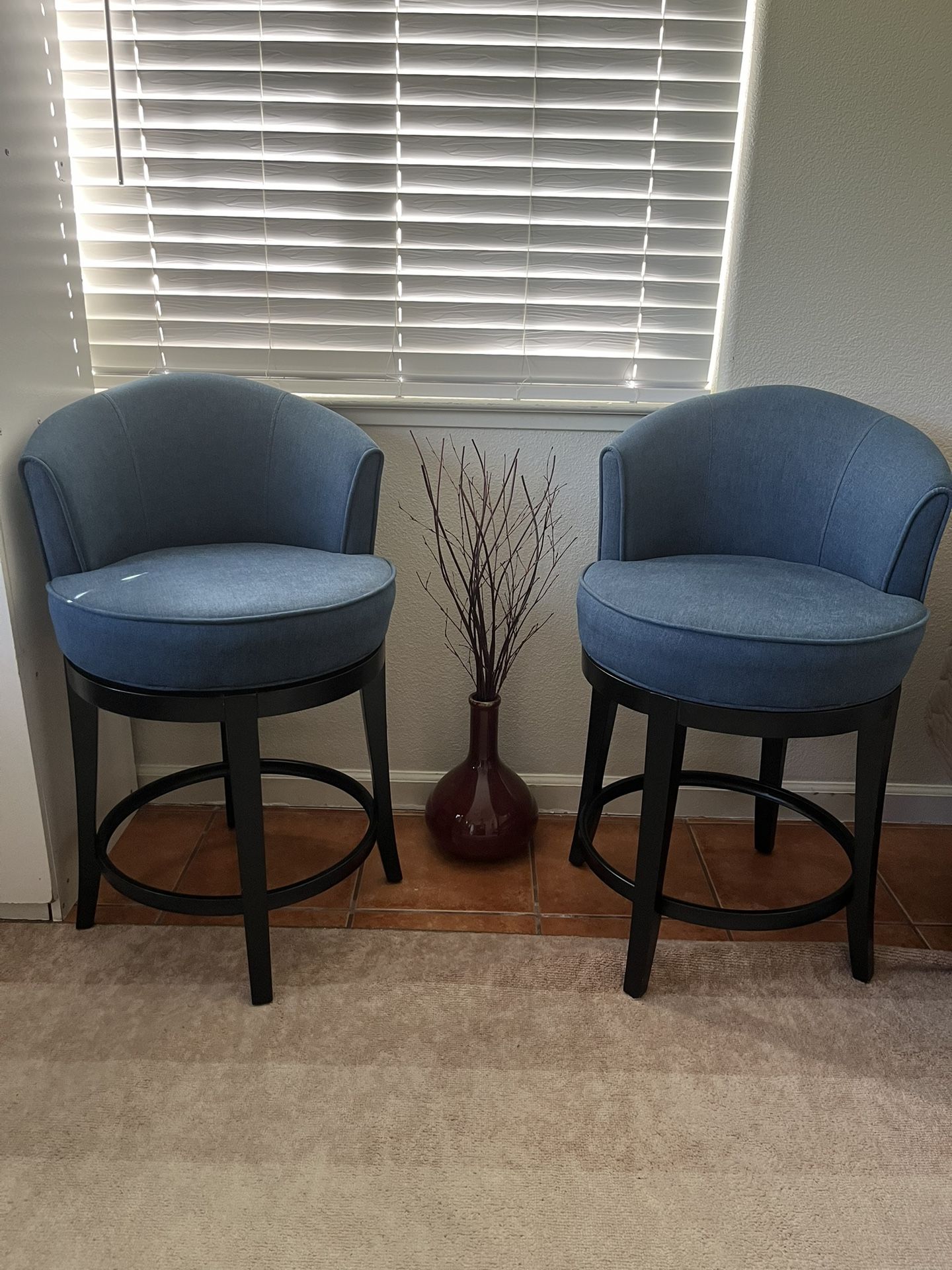Pier 1 Imports Blue Swivel Barstools Set of 2