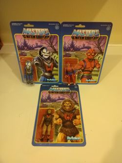 SUPER7 REACTION Masters Of The Universe Figure LOT OF 3 Hordak Modulok Grizzlor NIB