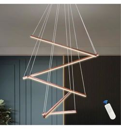 Walnut 5-Light Modern Led Chandelier