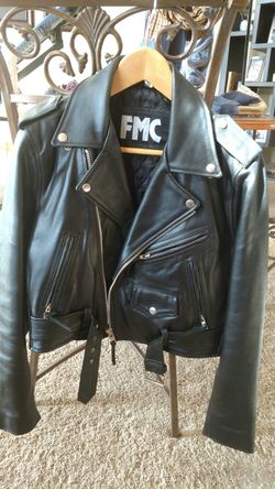 Ladies leather biker jacket M