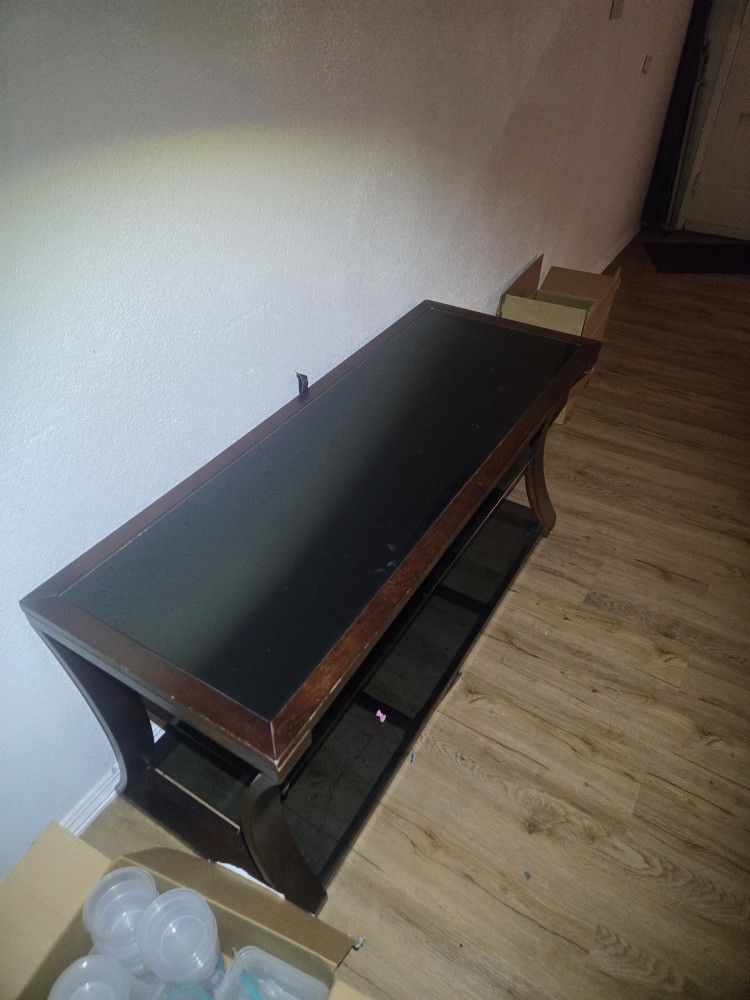 Tv Stand With 3 Glass Shelves