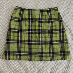 Vintage Express Green Plaid Skirt