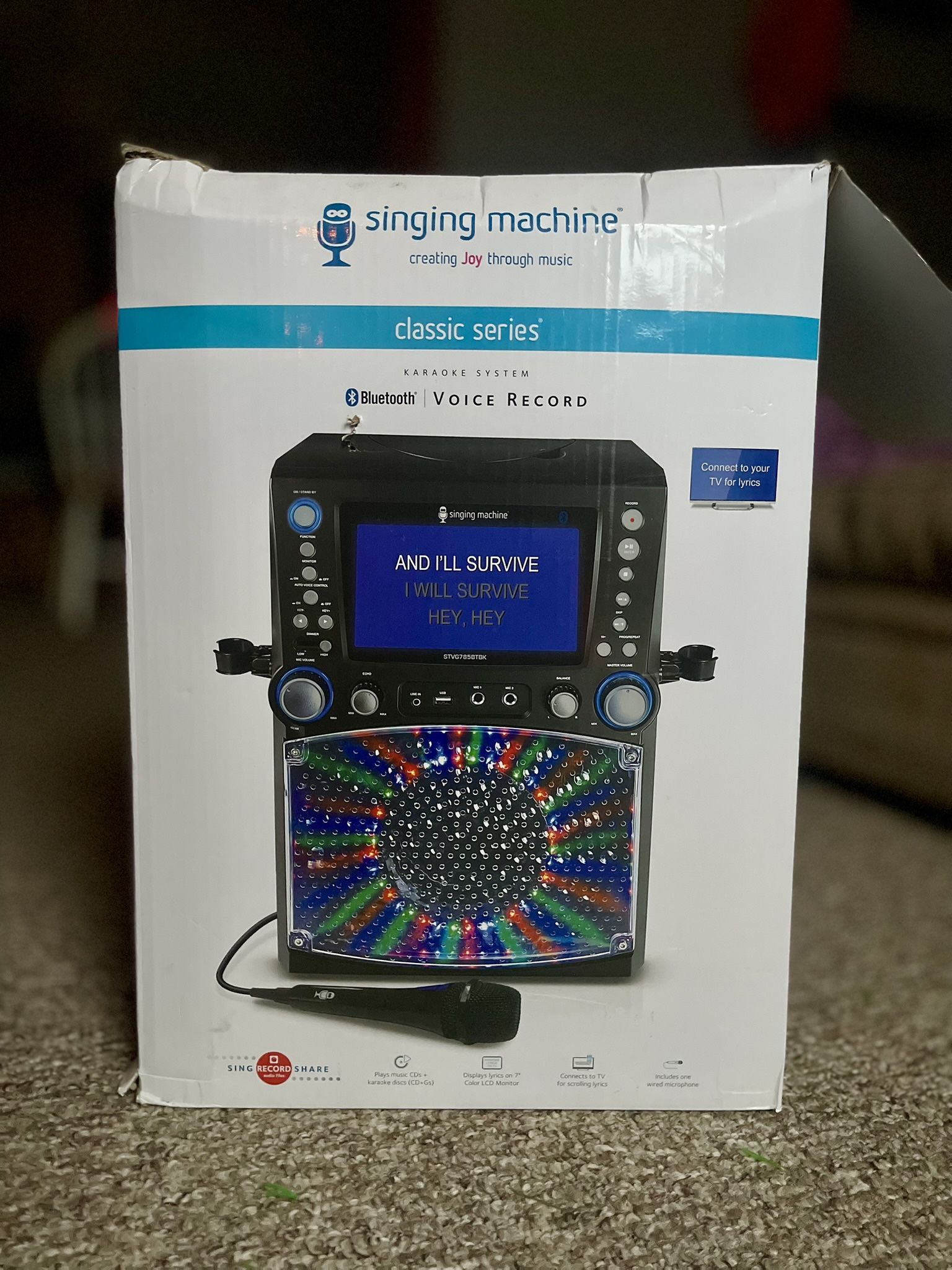 Bluetooth Karaoke Machine w/ Mic