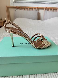 Aquazzura Moon Sandal Gold Sz 37 (6US)
