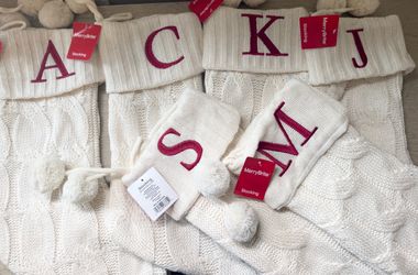MerryBrite Monogram Knit Christmas Stockings