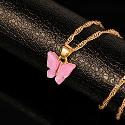 2020 Purple Butterfly Necklace long wild clavicle