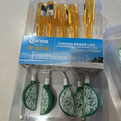 TWO SETS of Outdoor Patio Corona Extra And Lime String Lights