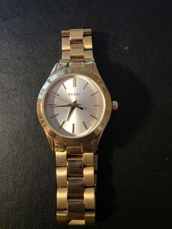 NEW Ladies Burei Gold Watch with 30m Pearl Face. Very Easy to Read. Keeps Perfect Time. Crystal Quartz.