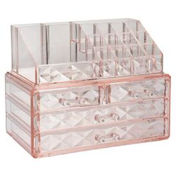 Stackable cosmetic organizer with drawers, easy to organize cosmetic products accessories Suitable for vanity