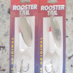 2 Packs Worden's Original Rooster Tail - 3/4 oz. - White/Red - Fishing Lures