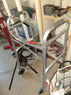 Folding Aluminum Walker with Wheels