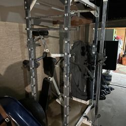 Weight Lifting Power Rack With Adjustable Bench 