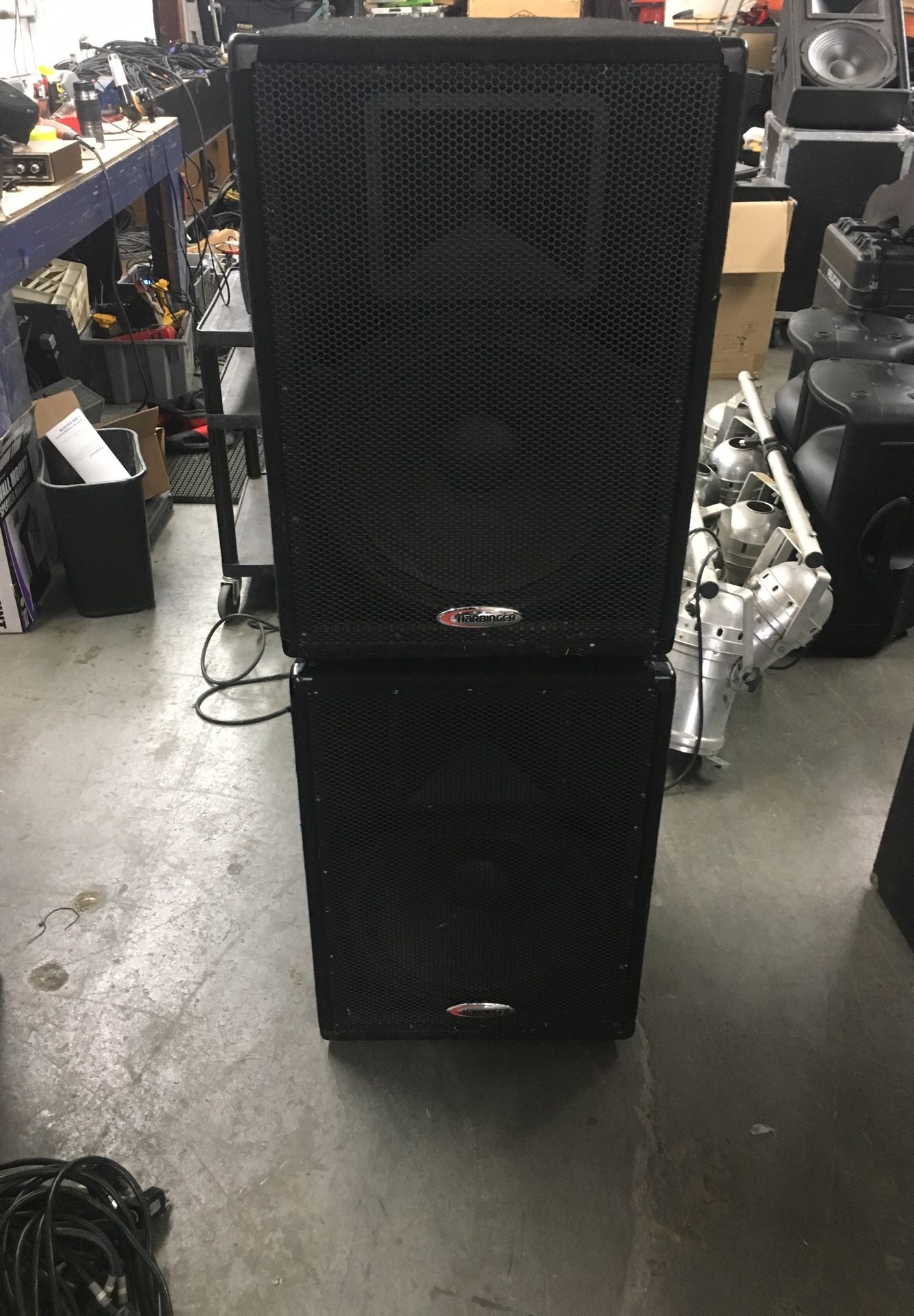 Pair of Harbinger HX151 15” PA Speakers DJ Sound System