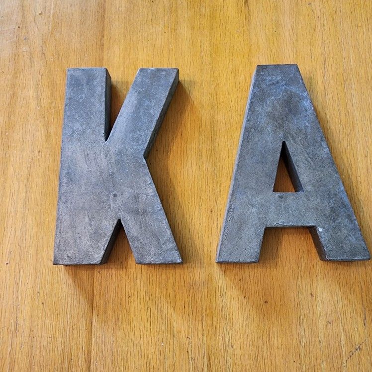 Home / Outdoor Decor - Monogram Letters - Set of 2 Anthropologie Heavy Metal Letters "K" and "A"