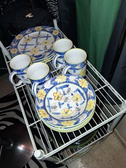 Plates cups bowels