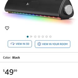 Computer Speakers, Bluetooth Desktop Speakers, HiFi Sound, USB-C Connection, Dynamic RGB Light, USB Powered, Computer Speaker for Desktop Monitor, PC,