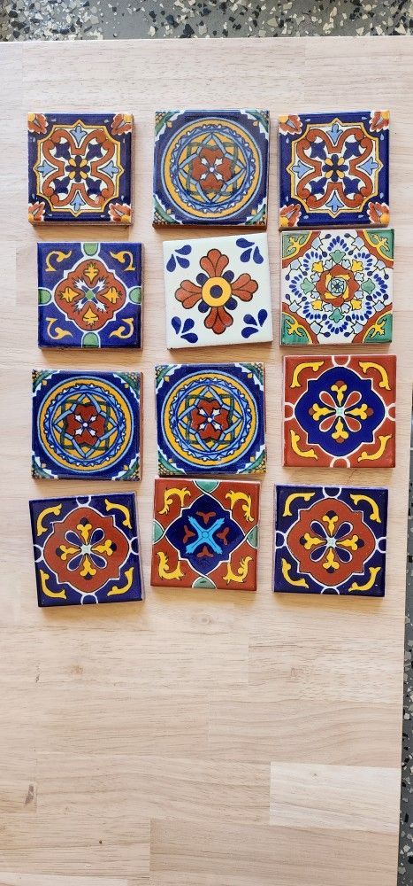 Tierra y Fuego Talavera Mexican Tiles. Set of 83