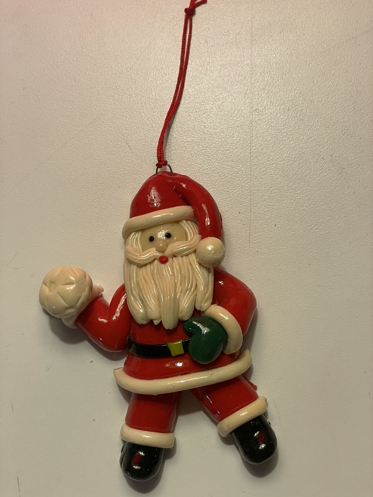 VTG Santa Claus Christmas Tree Ornaments, Salt Dough Hand Painted