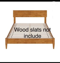 AFI Aria Full Modern Solid Wood Low Profile Platform Bed, Light Toffee