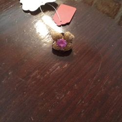 Brass Pink Rhinestone Ring