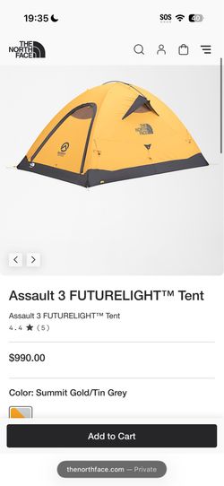 Never used North Face Assault 3 Futurelight Tent