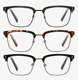 Foster Grant Design Optics Modern Club Reading Glasses +2.50, 3-pack