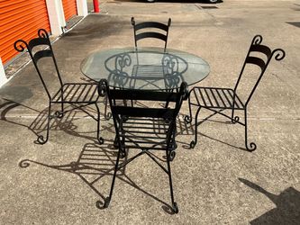 Wrought Iron Patio Table and Chair Set
