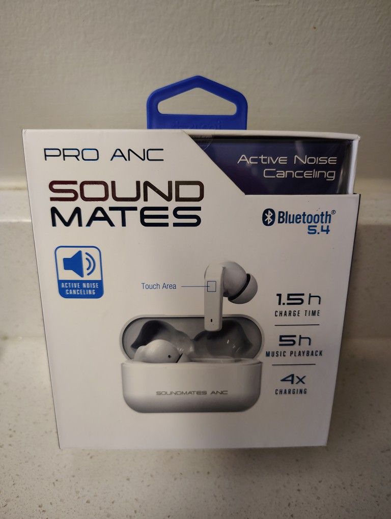 Sound Mates Pro ANC Earbuds ( NEW ) wireless, Bluetooth, active noise cancelling.