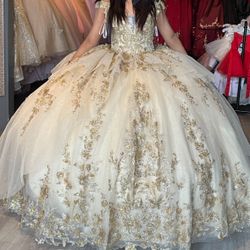 New Gold Quinceañera Dress