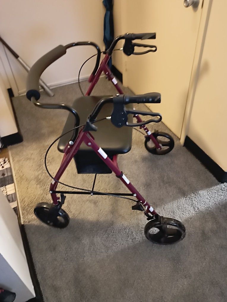 Burgundy Rollator Walker