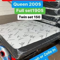 Huge sale for Mattress And Box Twin size #mattress and box 150.$ full 190$ Queen 200$ king 290$. free delivery free set up 708….289…7715… cash or Zell