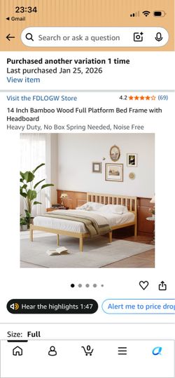 Bamboo Queen Bed Framebought i