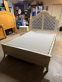 Bed frame with trundle underneath full size with one night stand