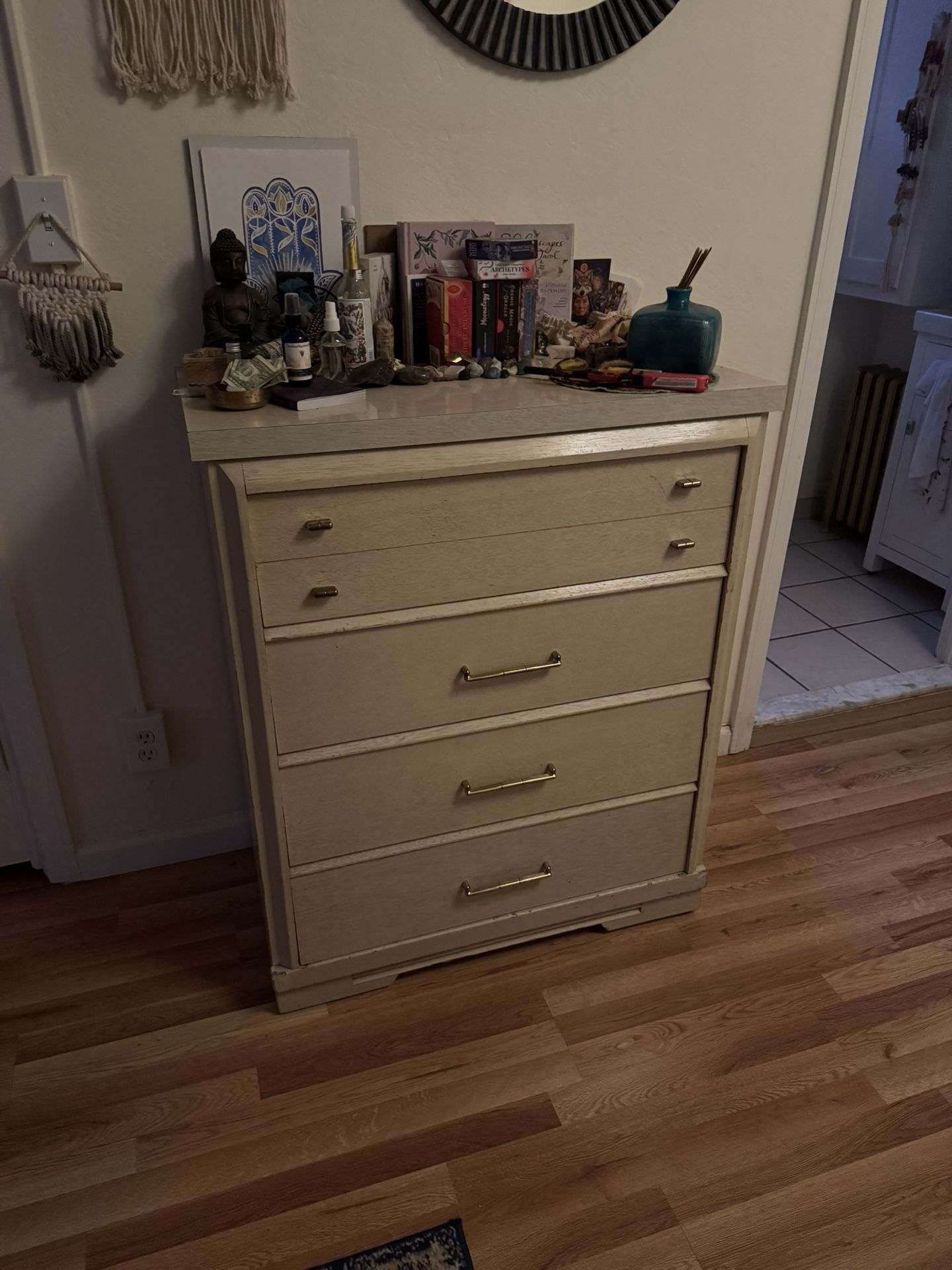 Queen Bed, Dresser, Desk, Bookshelf, Kitchen Shelf, Chair