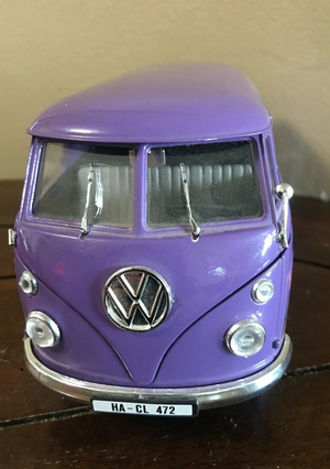 Photo 90s SOLIDO Die Cast Purple 1966 VW Combi Hippie Van Tole Peace and Love #8032