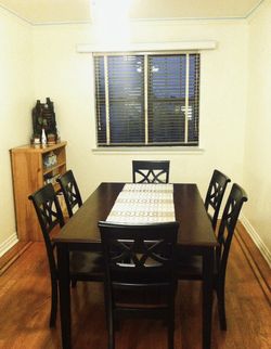 Wooden Dining Table + 6 Wooden Chairs