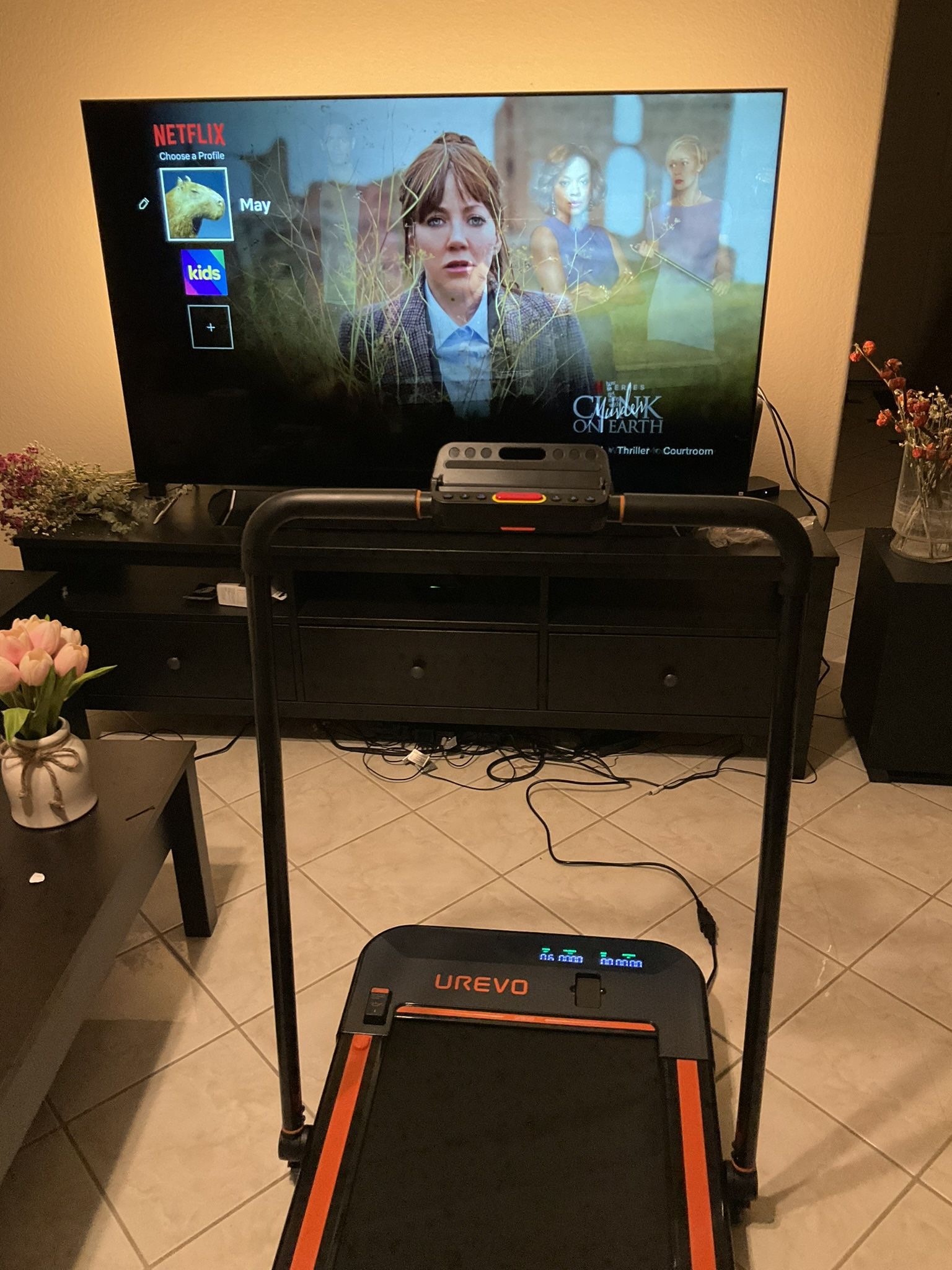 UREVO 2 in 1 Under Desk Treadmill, 2.5HP Folding Electric Treadmill Walking Jogging Machine for Home Office with Remote Control