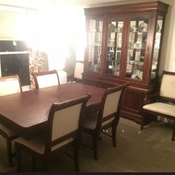Broyhill Maison Lenoir Dining Set: Table + 8 Chairs + China Buffet