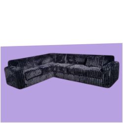 BRAND NEW 7x9ft and 9x5.5ft sectional COUCHES, CORDOROY BLACK FABRIC.  CUSTOM MADE AVAILABLE