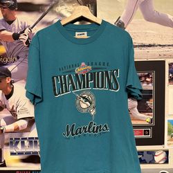 Vintage Florida Marlins 1997 National League Champions Shirt Size Large